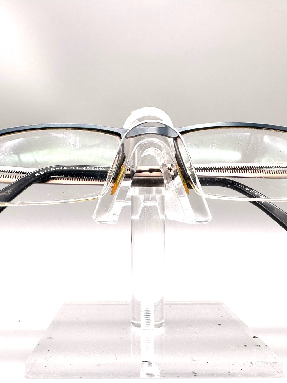 Kliik Denmark 426 109 Navy Blue Silver Rectangular Eyeglasses Frames 50-18-140